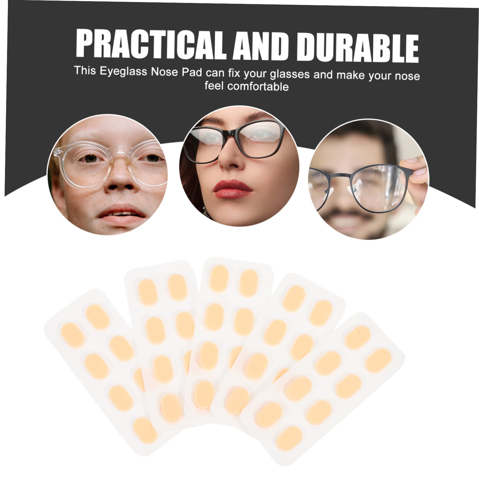 GLEAVI 300 Pairs Oval Glasses Nose Pads - Soft Q-Grips Replacement Nose Pads for Eyeglasses Frames, Universal Fit for Most Glasses - Perfect for Reading, Computer Use, and Daily Wear