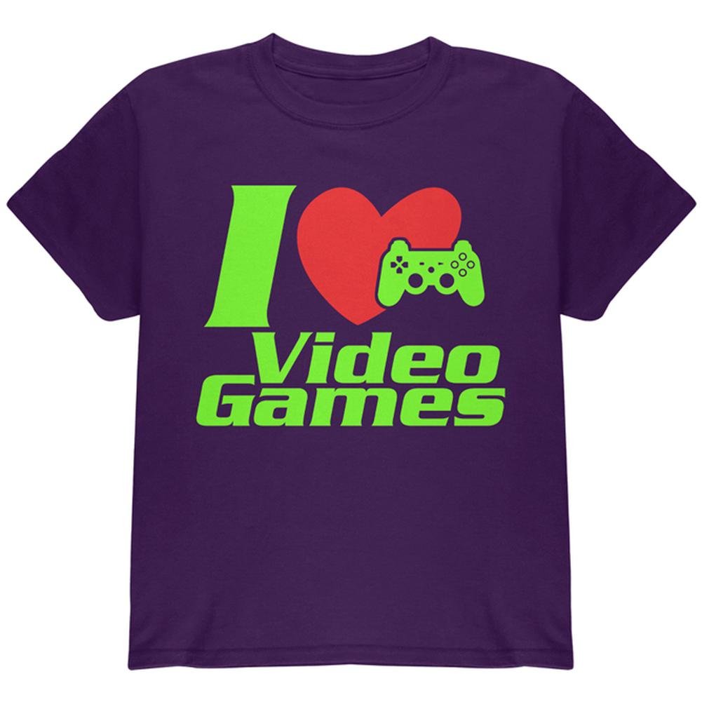 I Heart Video Games Gen 2 Youth T-Shirt - Purple | Cool Gaming Graphic Tee for Kids & Teens | Perfect for School, Parties & Gaming Events