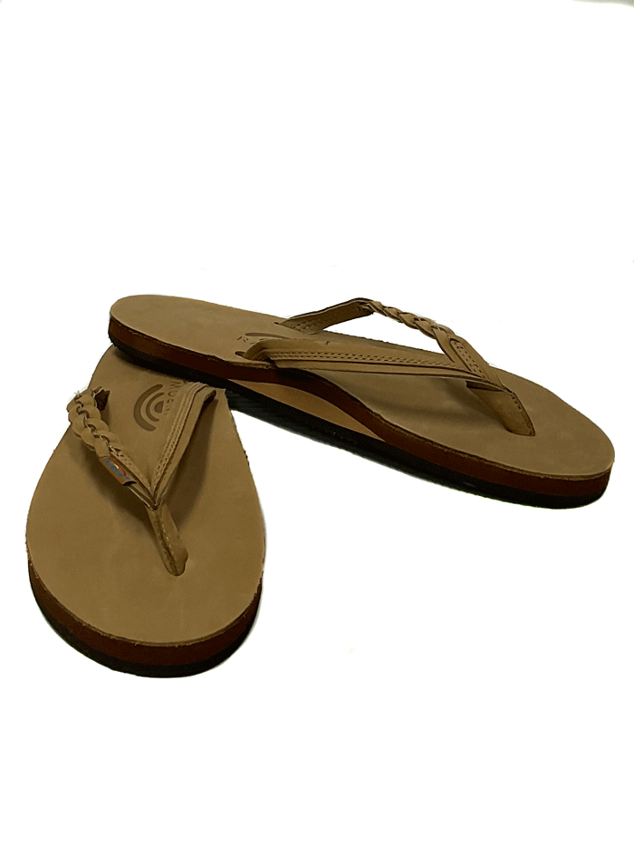 Rainbow 301ALTSB SRBR Women's Flirty Braidy Single Layer Premier Leather Sandals - Sierra Brown | Comfortable Casual Summer Sandals for Beach, Walking & Everyday Wear
