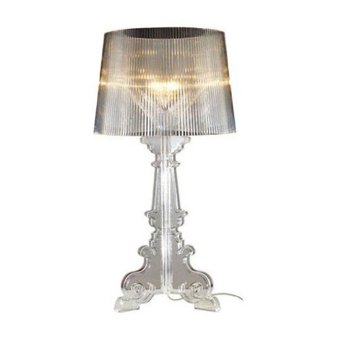 Kartell Bourgie Ghost Crystal Clear Table Lamp - Modern Bedroom & Study Desk Light for Reading, Living Room, Office Decor (Transparent)