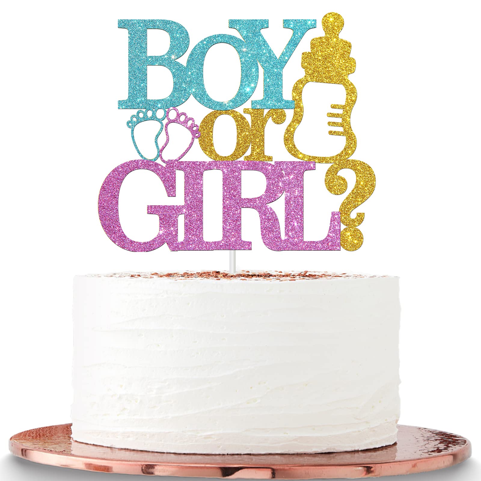 Baby Shower Cake Topper - Gender Reveal Party Decorations for Boys & Girls - Birthday Cake Decor - Perfect for Gender Reveal Parties, Baby Showers & Birthday Celebrations