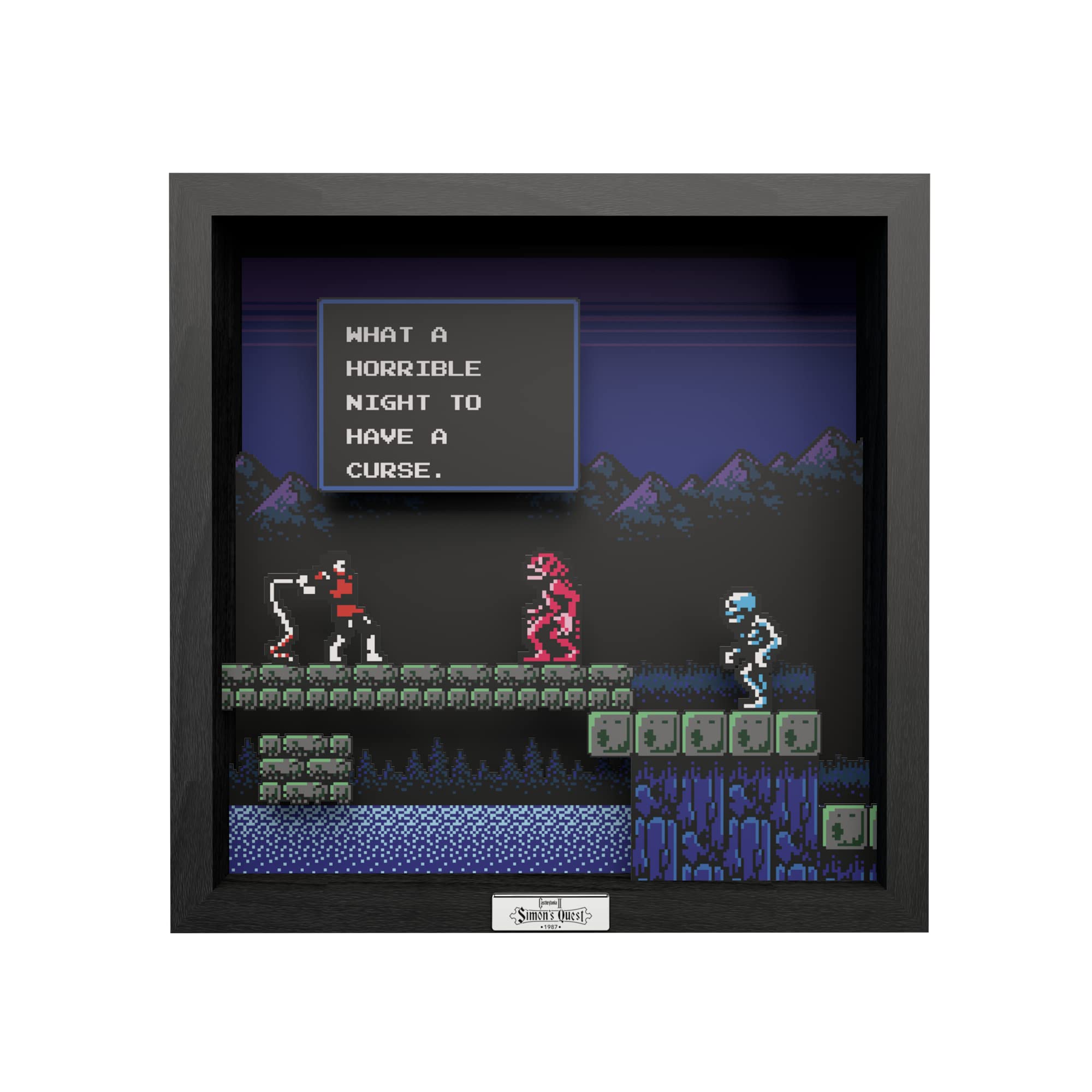 Level Up Labs Pixel Frames: Castlevania - Horrible Night 3D Shadow Box Art | Wall Decor for Gaming Room, Home & Office Display | Perfect Gift for Gamers & Collectors | Enhance Your Video Game Themed Space