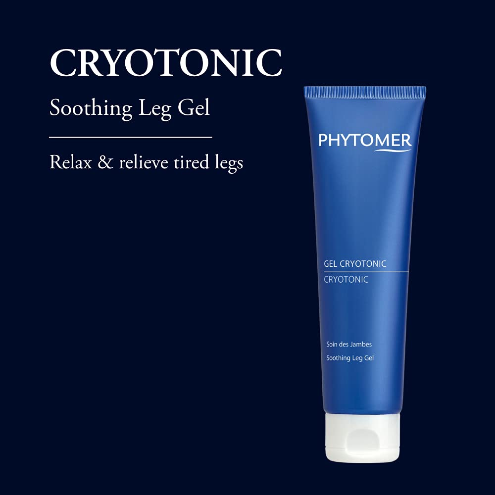Phytomer Cryotonic Soothing Leg Gel Moisturizer - Cooling Body Lotion for Tired Legs & Feet | Hydrating & Revitalizing Leg Cream for Smooth Skin | 150ml | Perfect for Post-Workout Recovery & Travel Relief