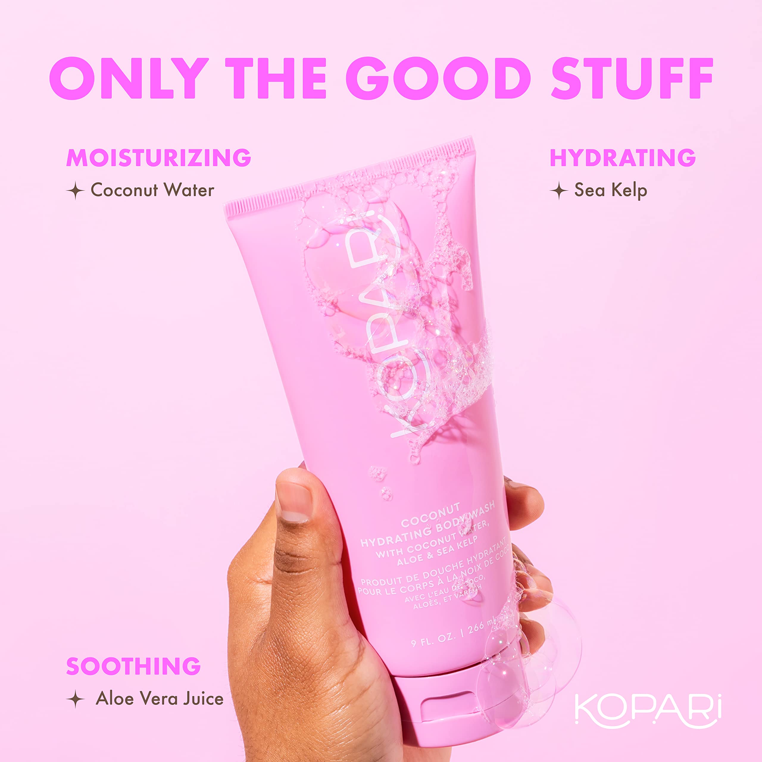 Kopari Hydrating Body Wash with Organic Coconut Oil - Non-Toxic, Paraben Free, Gluten Free & Cruelty Free - 9 oz 2 Pack - Perfect for Sensitive Skin & Daily Moisturizing
