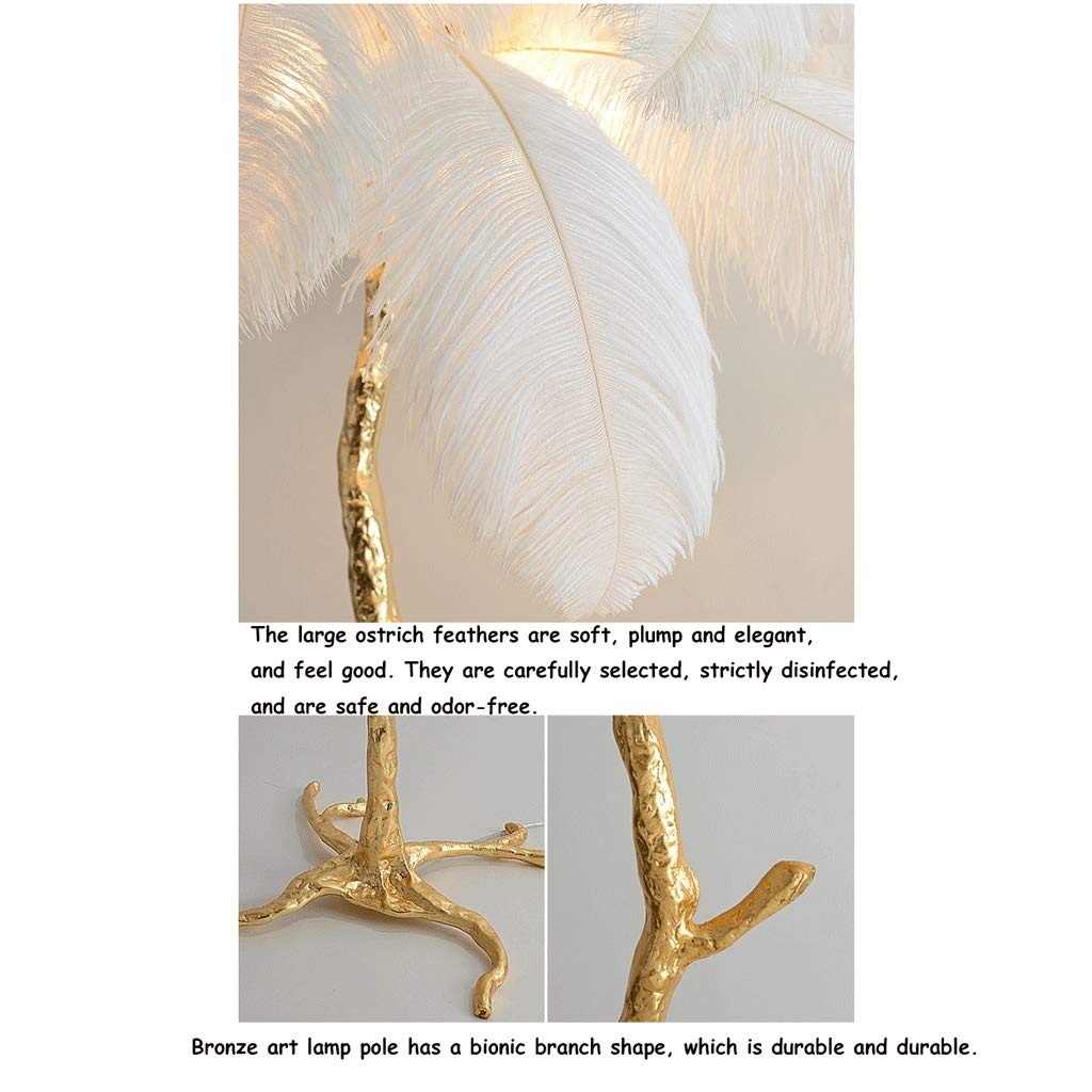Nordic Style Ostrich Feather Floor Lamp - 43