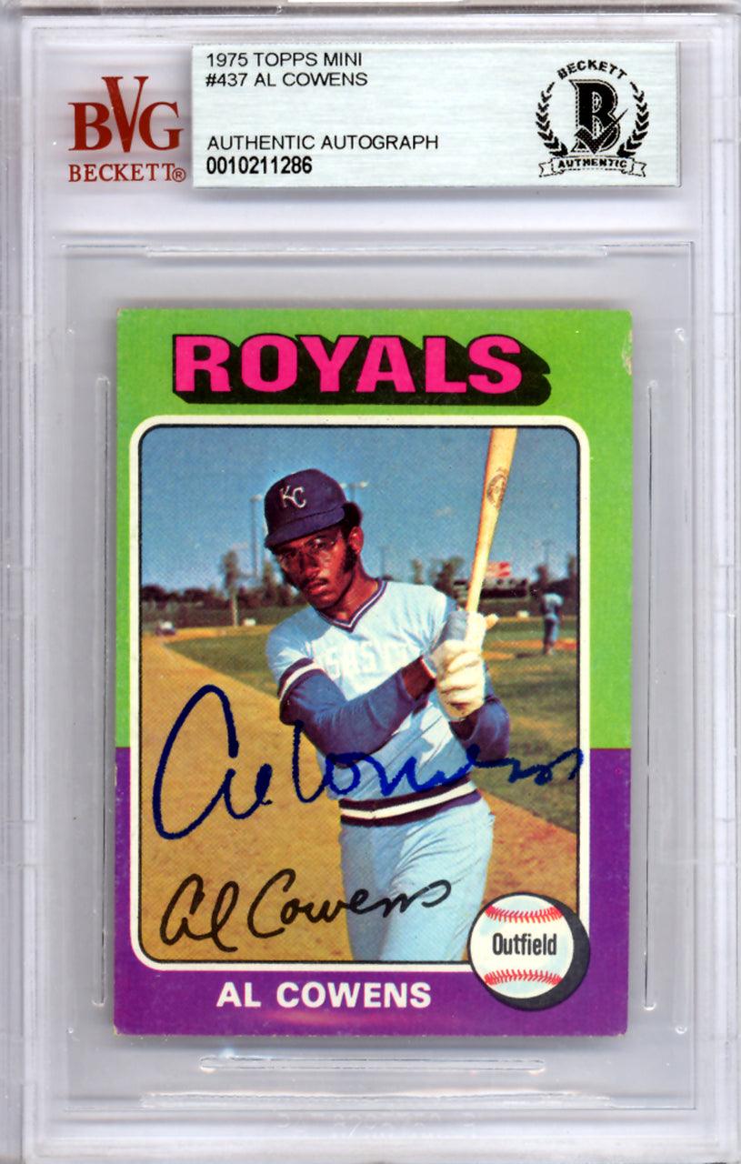 Al Cowens Autographed 1975 Topps Mini Rookie Card #437 - Kansas City Royals - Beckett BAS #10211286 - Perfect for Baseball Memorabilia Collectors and Royals Fans