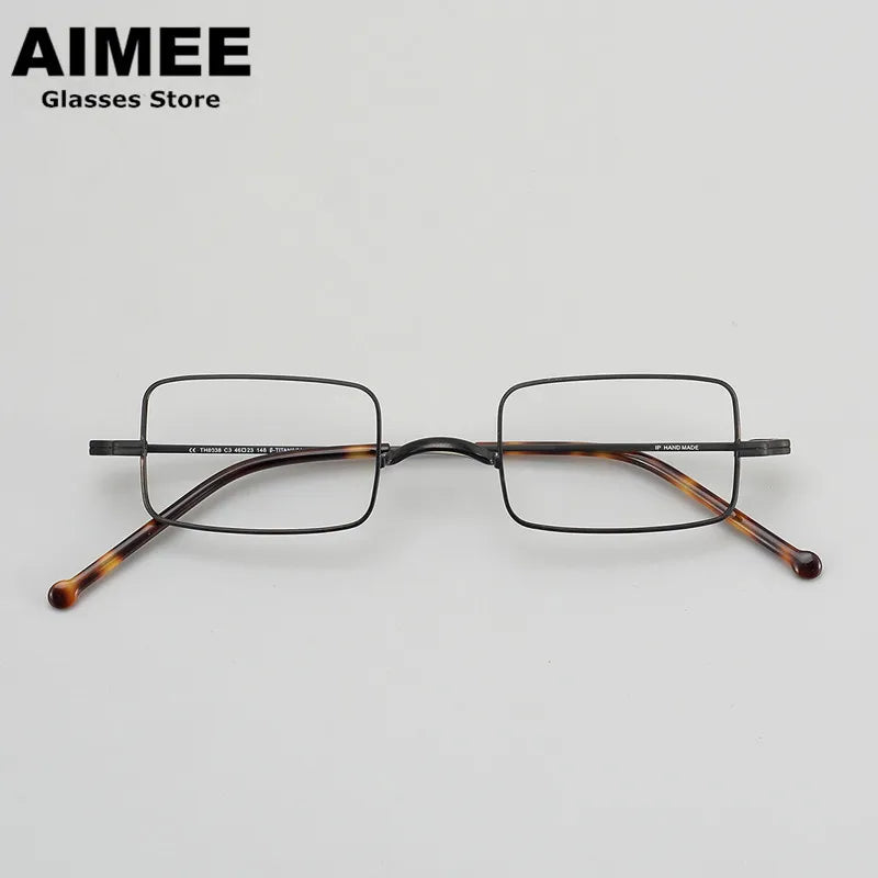 Stylish Aimee Unisex Full Rim Small Square Titanium Eyeglasses Frame 88083 - Lightweight & Durable for Work, Reading & Everyday Wear