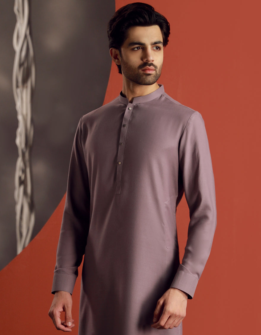 Elegant Blended Purple Shalwar Kameez by J. Junaid Jamshed - Traditional Pakistani Dress for Women - Perfect for Weddings, Festivals & Special Occasions