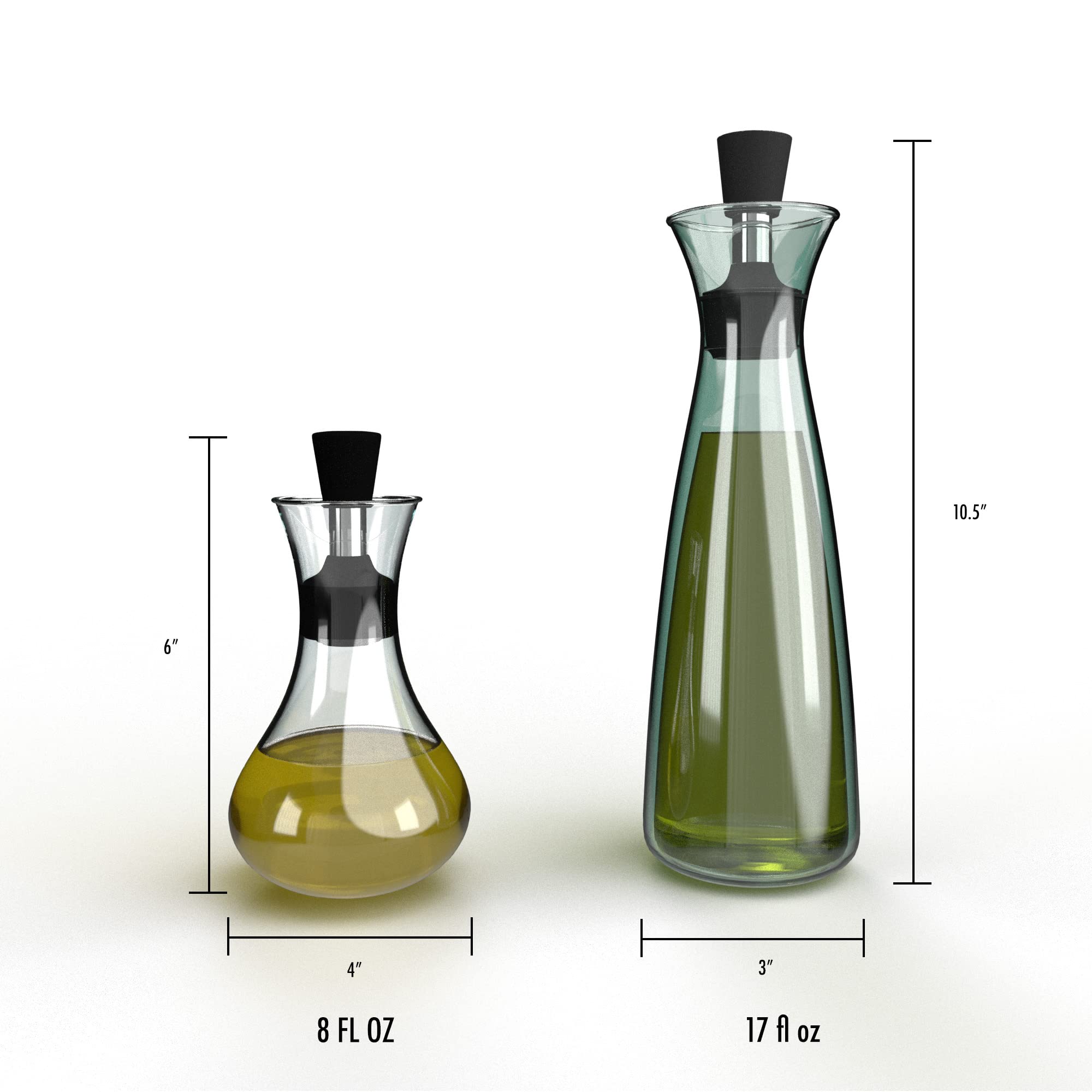 Glass Mouthwash Dispenser Bottle with Pour Spout - No Funnel Needed Bathroom Organizer for Mouth Rinse Liquid (Small) - Perfect for Countertop Storage & Travel Essentials