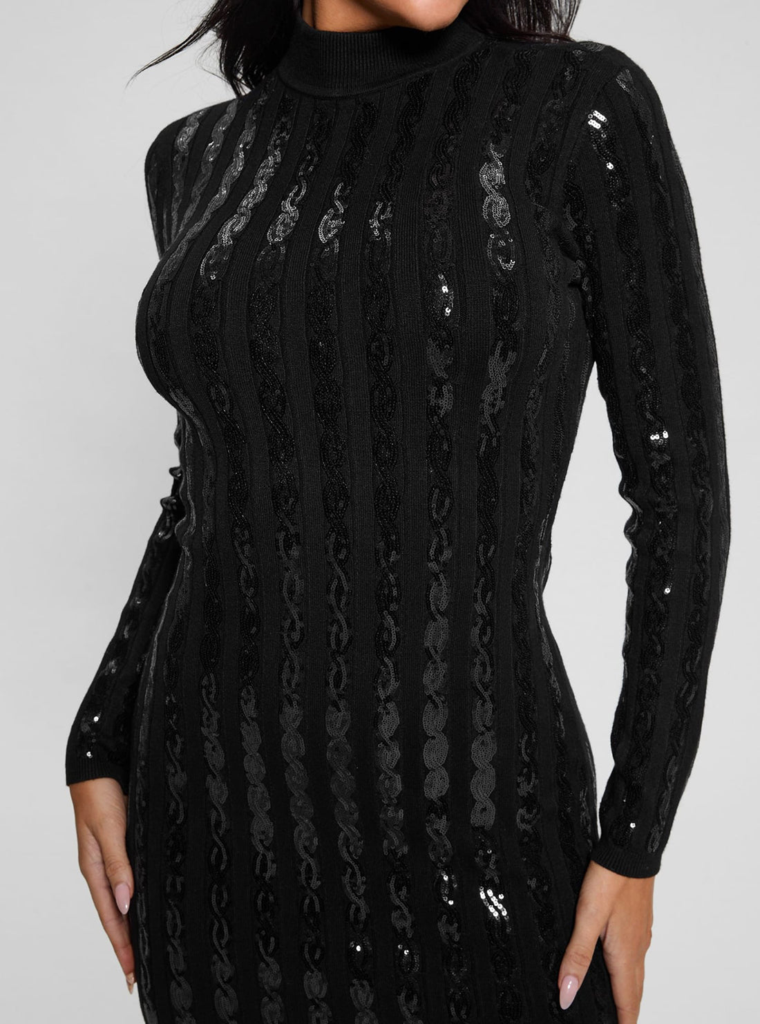 Black Sequin Bailey Mini Dress for Women - Sparkly Party Cocktail Dress for Night Out, Club, Dinner Date, and Special Occasions