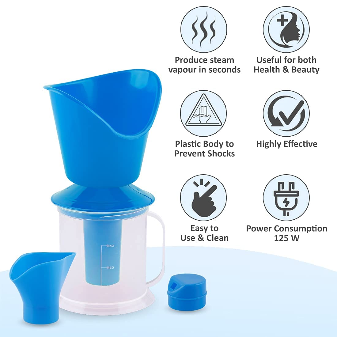 Synlark 3-in-1 Steam Vaporizer for Cough & Cold Relief - Personal Nasal Inhaler, Facial Steamer & Nebulizer Machine - Perfect for Home Use, Travel & Kids (Multicolor)