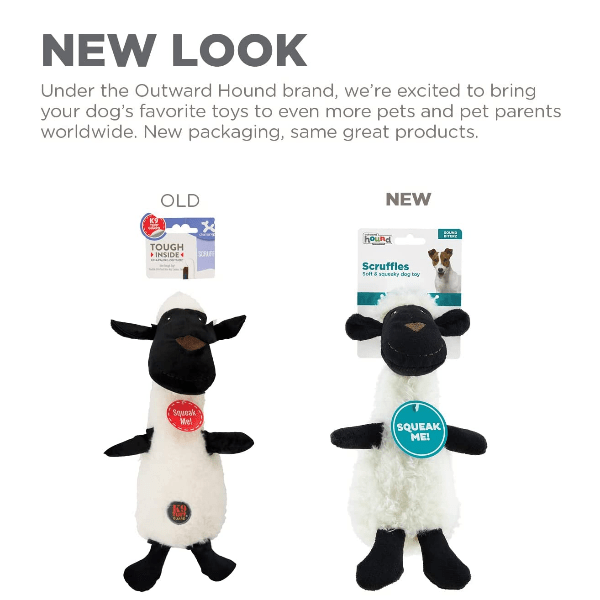 Outward Hound Scruffles Plush Dog Toy - Soft & Durable Chew Toy for Small & Large Dogs - Perfect for Indoor Play, Training & Cuddling
