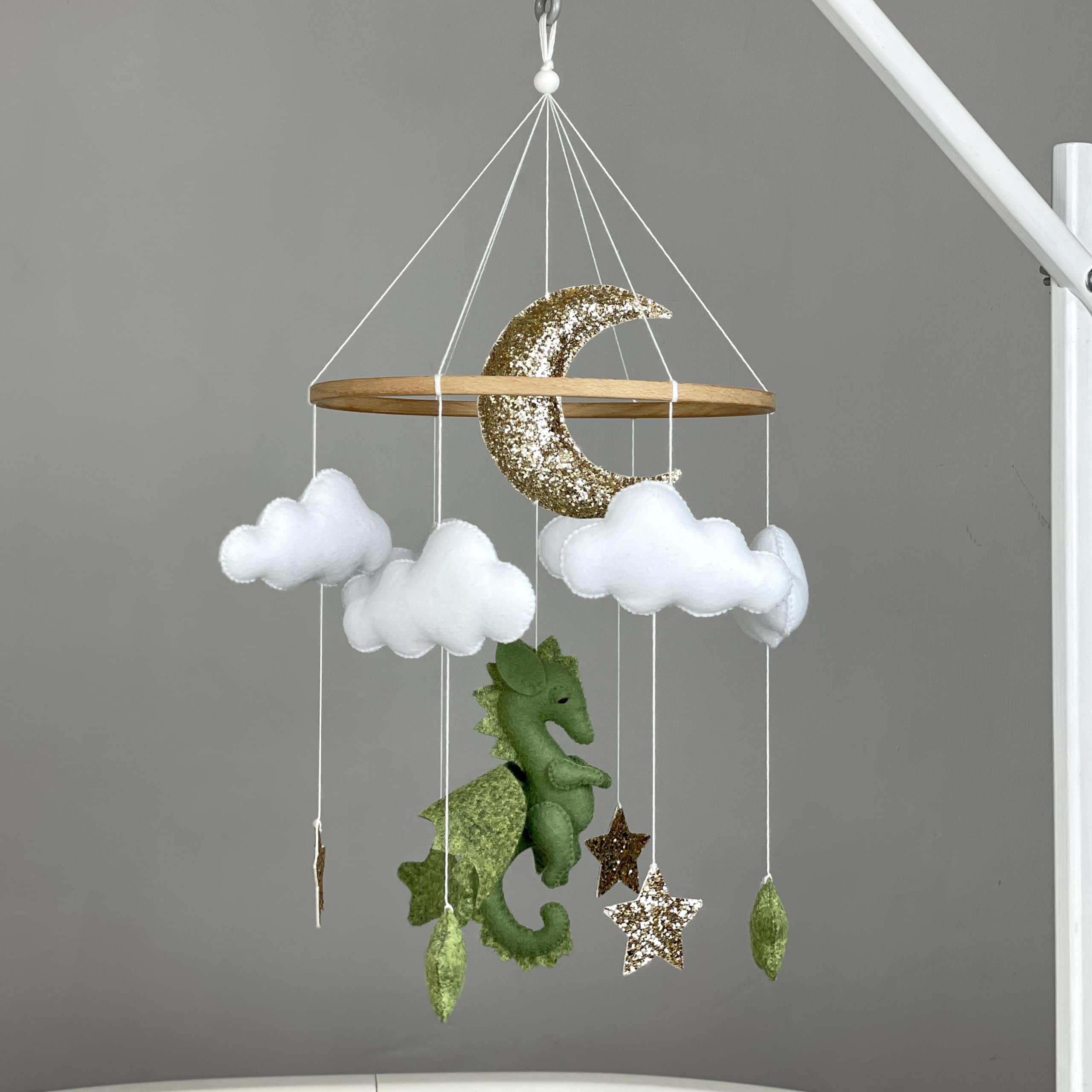 **Neutral Dragon Baby Crib Mobile - Fantasy Nursery Decor for Boys & Girls, Perfect New Baby Gift for Baby Showers & Nursery Themes**
