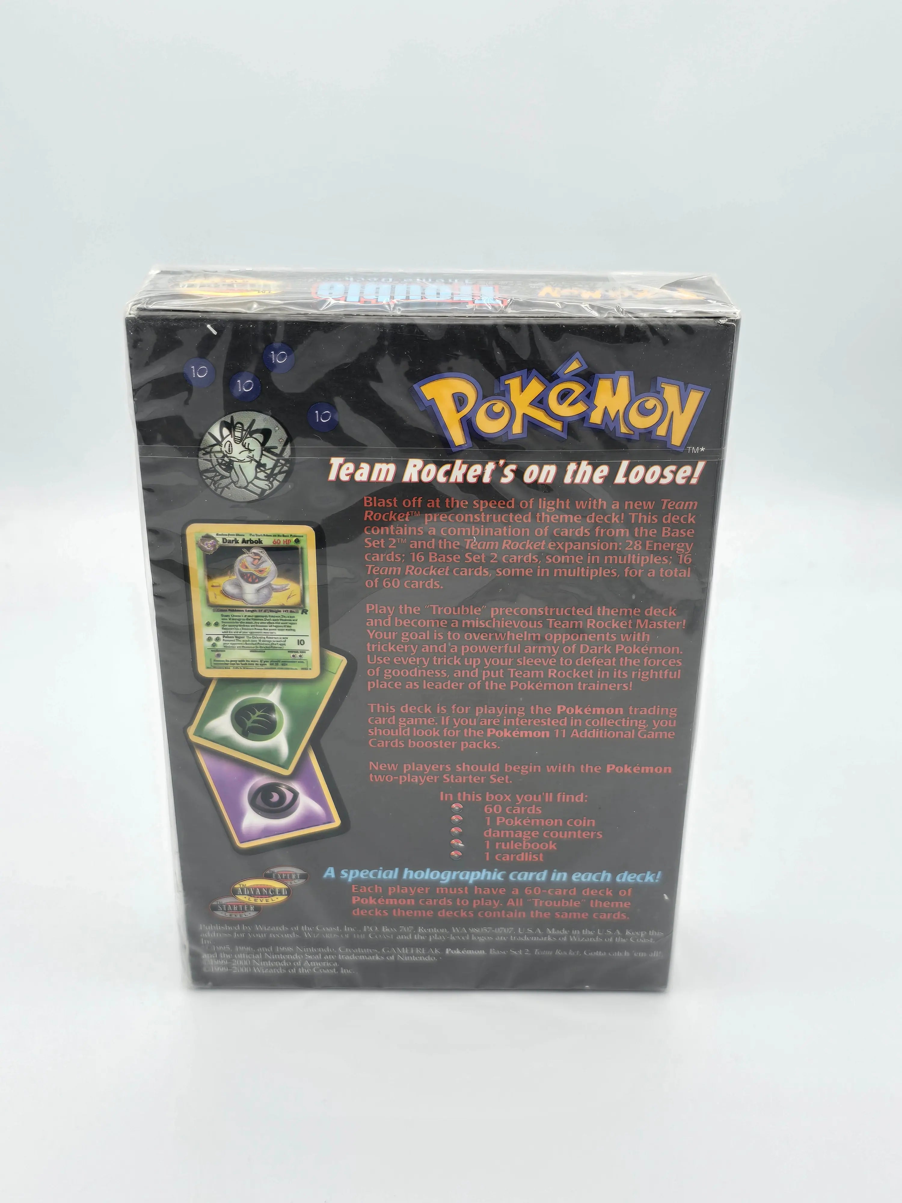 1999 Pokemon TCG Team Rocket Trouble Themed Deck - Rare Collectible Trading Card Game Deck for Battles & Nostalgic Gaming - Perfect for Pokemon Fans, Collectors & Competitive Players