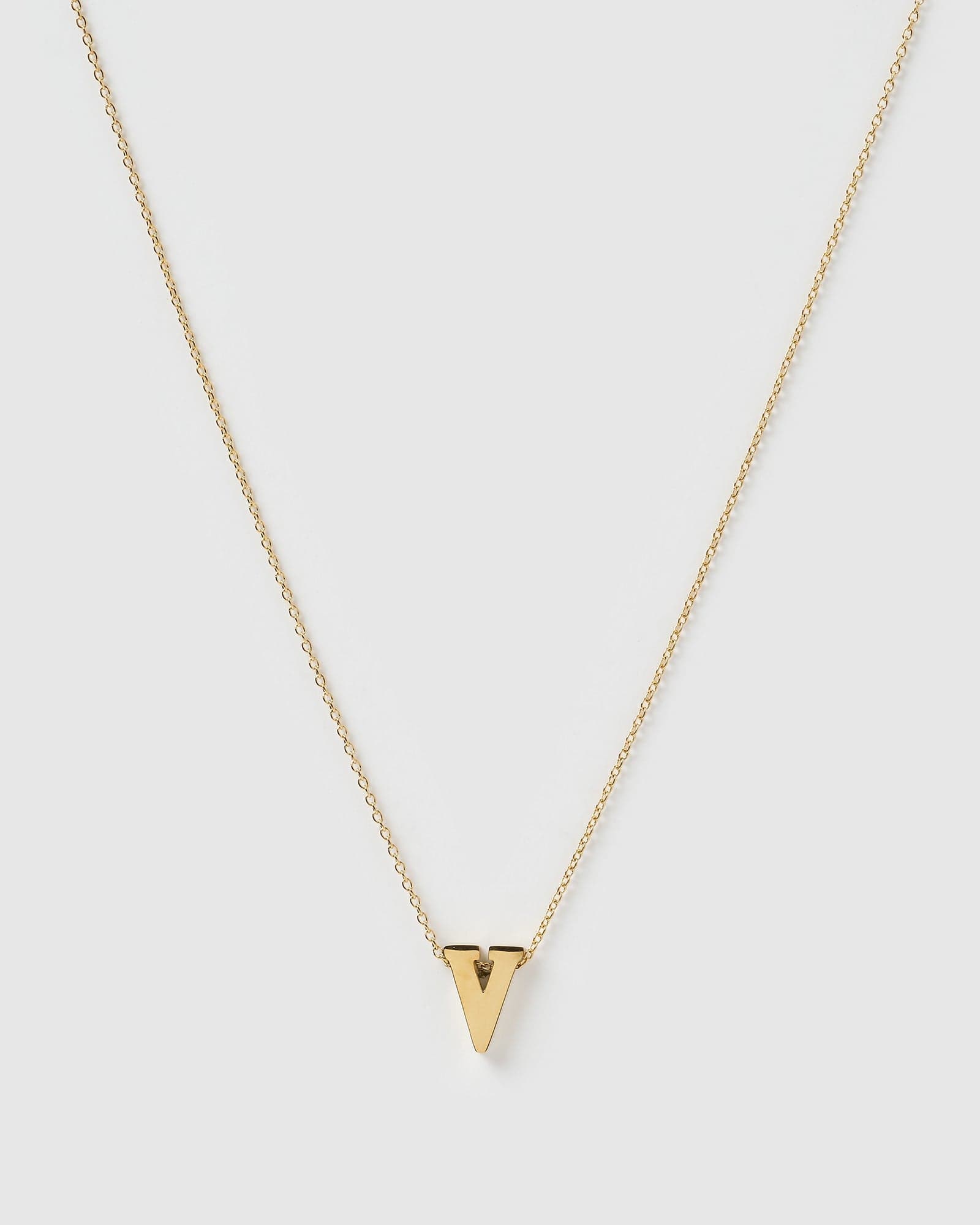 Izoa Gold Alphabet Letter V Necklace for Women - Elegant Initial Pendant Jewelry Gift for Birthday, Anniversary & Valentine's Day