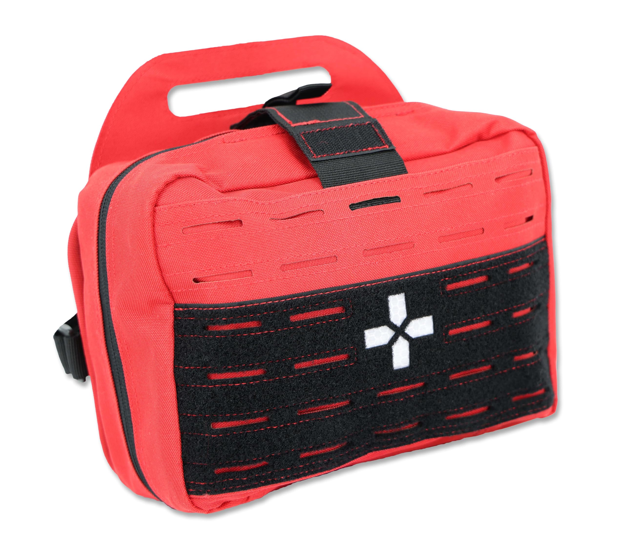 Lightning X Premium Rip-Away Vehicle First Aid Kit - Red Emergency Medical Supplies for Car Headrest | Perfect for Road Trips, Camping & Outdoor Adventures