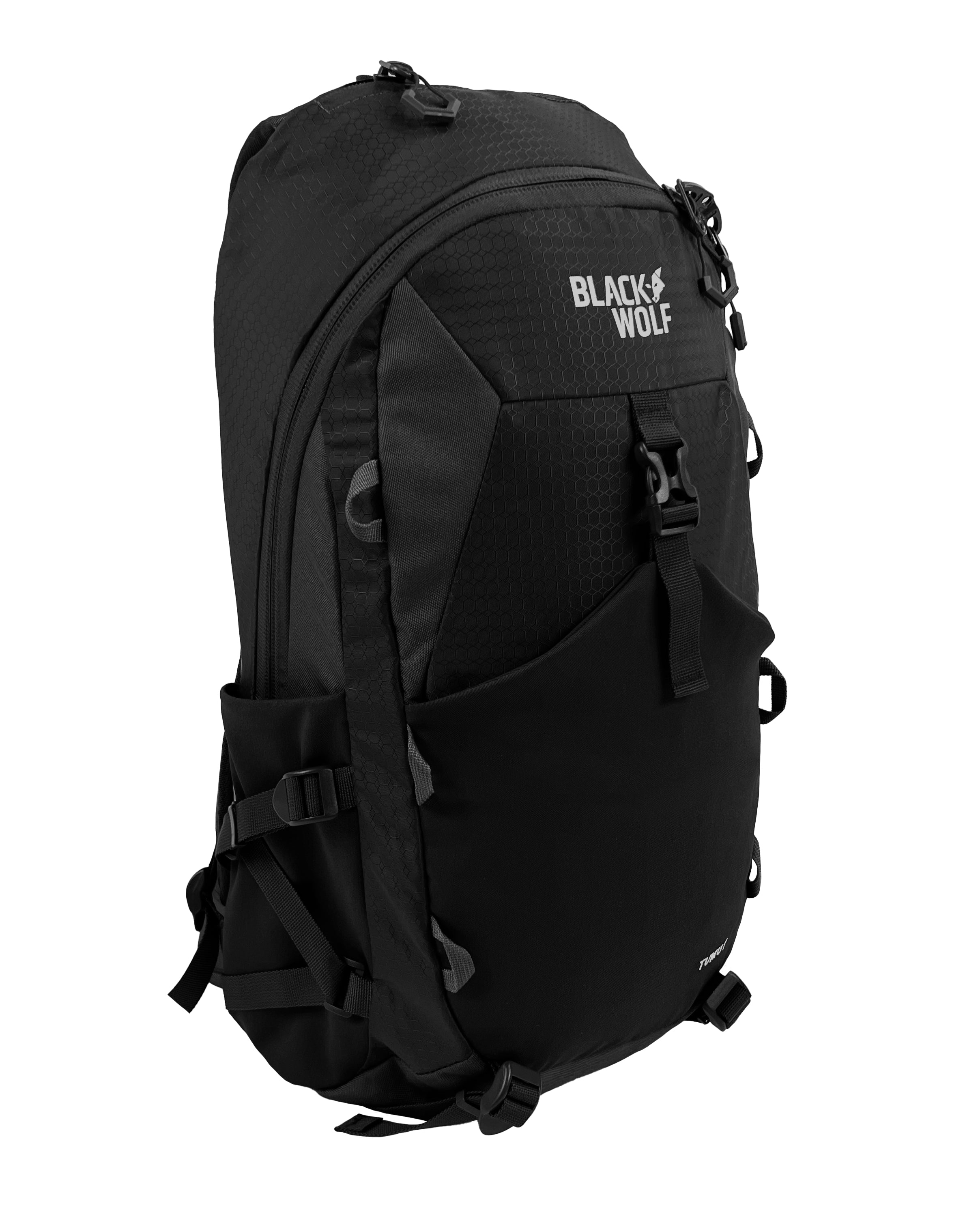 Black Wolf Tumut 25L Backpack - Lightweight Hiking Backpack for Men & Women, Water-Resistant Daypack for Outdoor Adventures, Travel & Camping