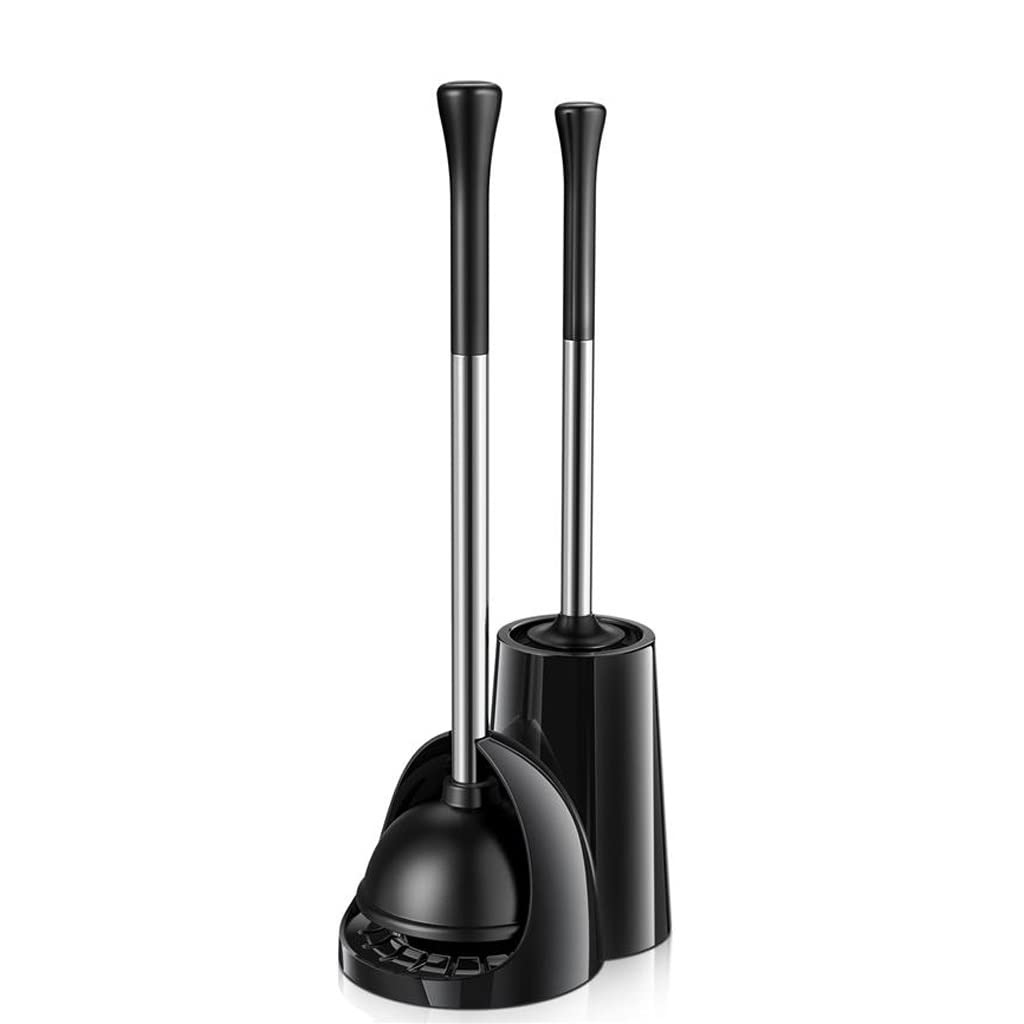 WALNUTA 2-in-1 Toilet Plunger and Brush Set - Ergonomic Bathroom Cleaning Tools for Home - Space Saving Freestanding Design - Perfect for Toilet, Sink, and Shower Cleaning