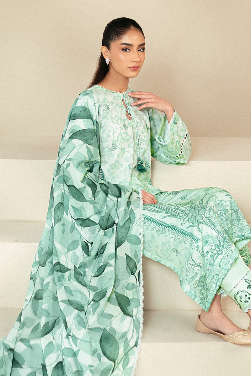 Minty Meadow 3-Piece Lawn Suit for Women - Floral Printed Summer Outfit - Perfect for Garden Parties, Weddings & Outdoor Events