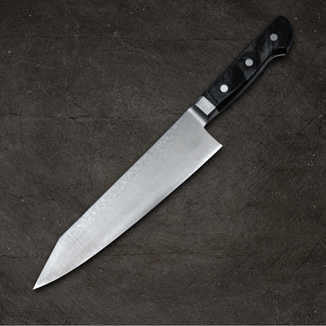 Ittosai Kotetsu VG 5 Kengata Gyuto 210mm (8.2 Inch) Japanese Chef Knife - Hammered Tsuchime Finish for Professional Cooking & Sushi Preparation