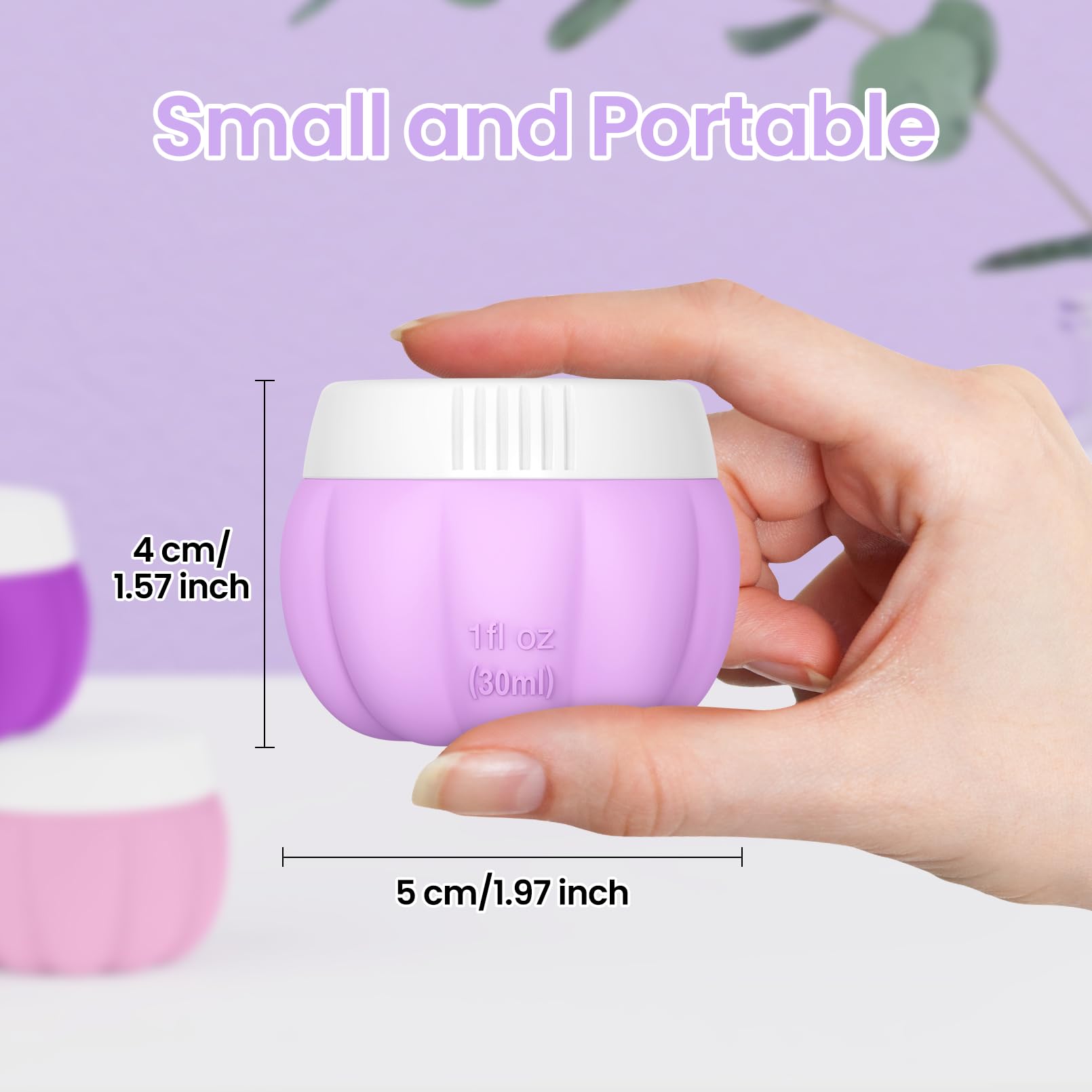 TSA Approved 1oz Leak Proof Silicone Travel Containers for Toiletries - Mini Travel Bottles with Lids for Creams & Lotions - Perfect for Air Travel, Gym Bag & Vacation Essentials