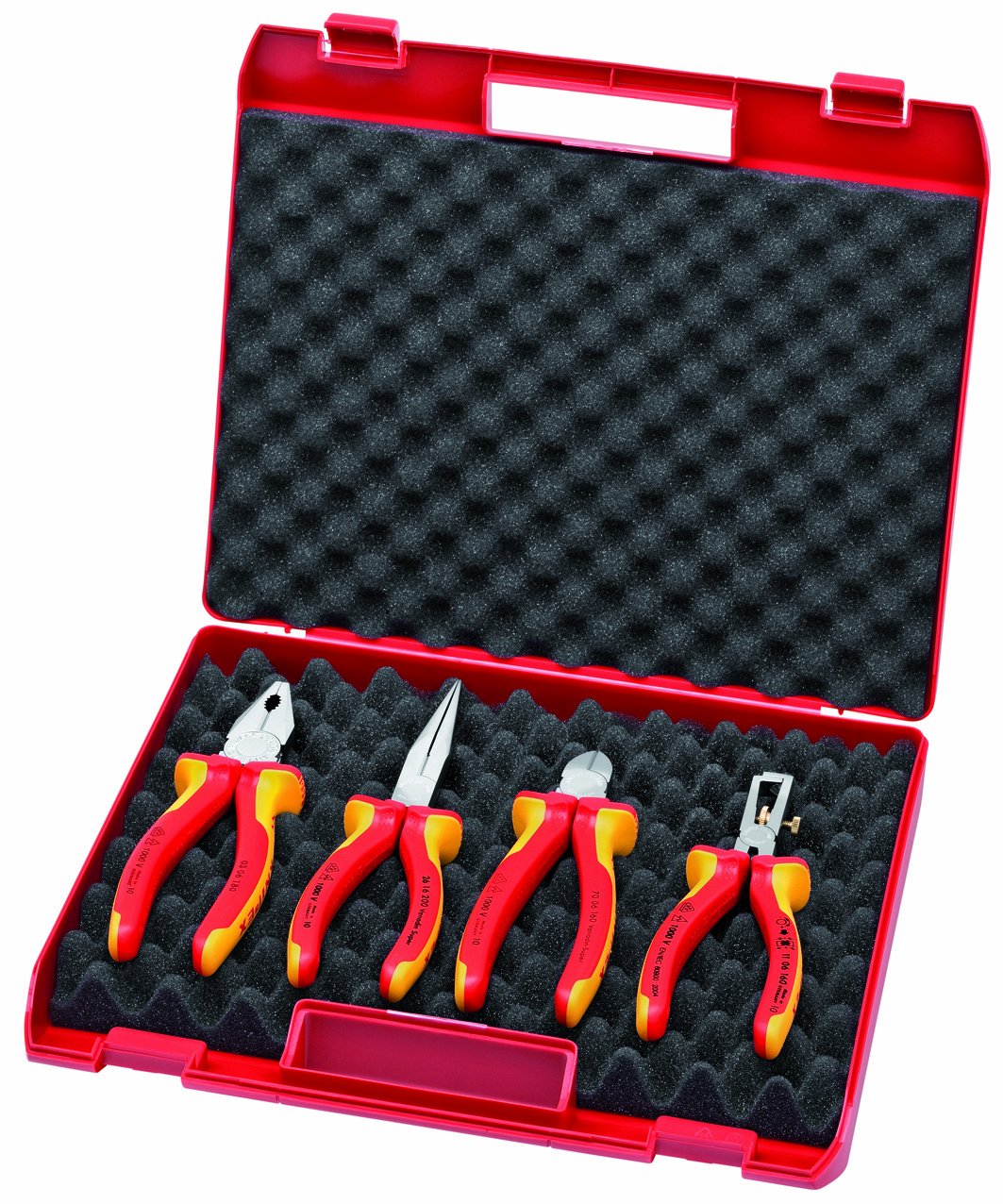 KNIPEX 00 20 15 4-Piece 1000V Insulated Electrician Tool Set - Professional Electrical Repair & Maintenance Kit for Home & Industrial Use