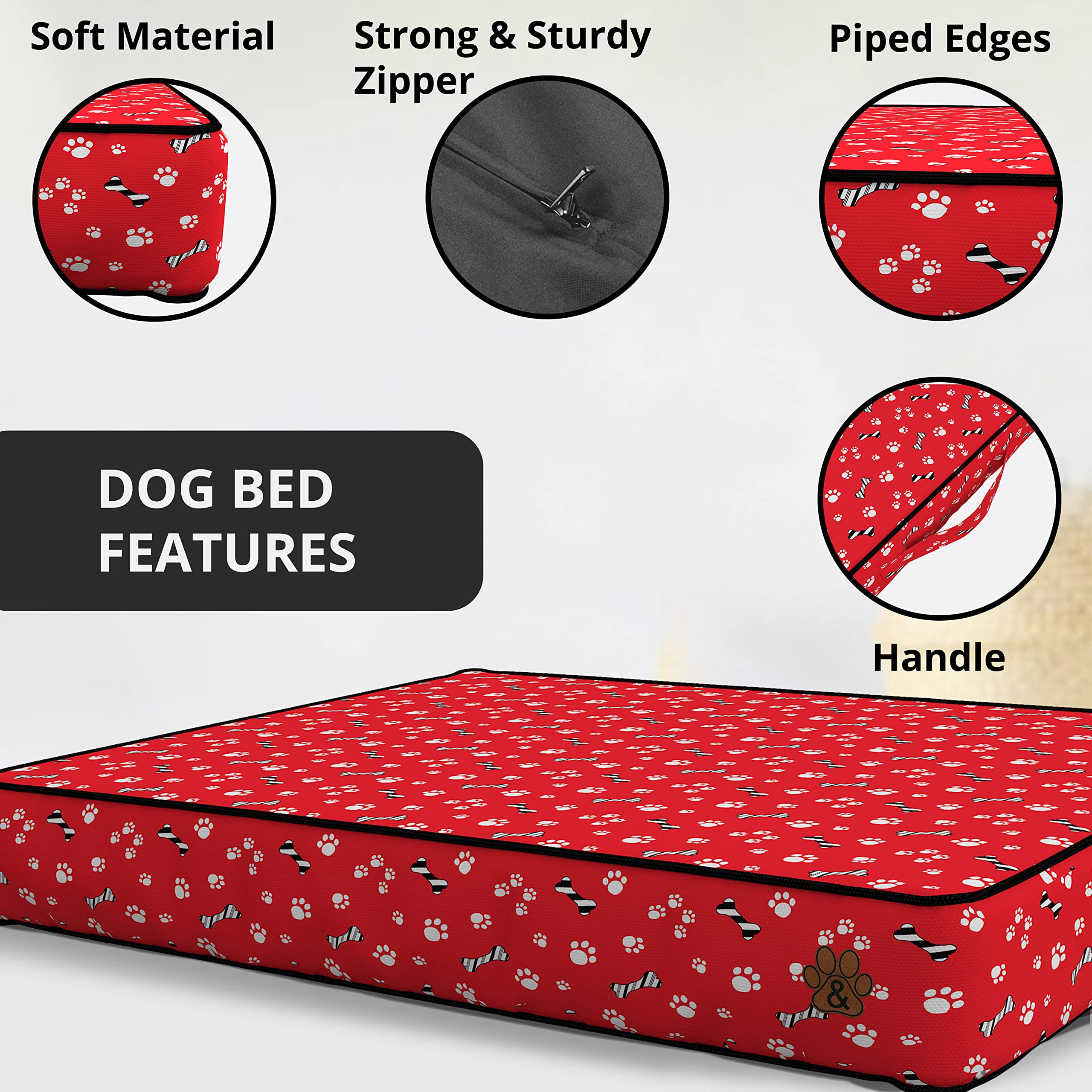 Premium Orthopedic Dog Bed for Large, Medium & Small Dogs - Soft Pet Bed with Removable Washable Cover, Waterproof & Non-Slip Bottom - Perfect for Crate, Kennel or Home Use (Pattern 02, Small)