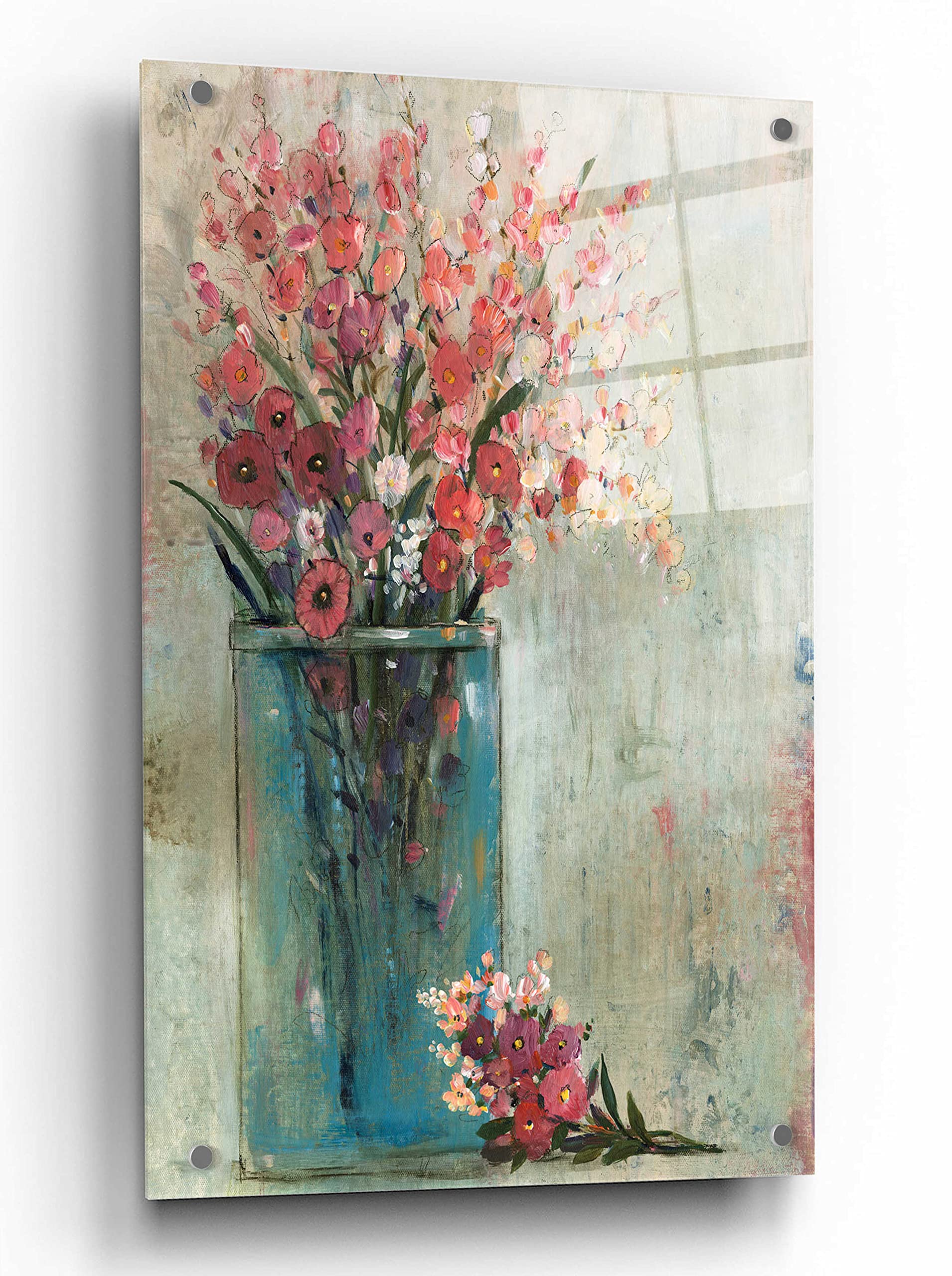Blue Jar II by Tim O'Toole - Acrylic Glass Wall Art Painting 24x36 Inches - Modern Abstract Home Decor for Living Room, Bedroom & Office