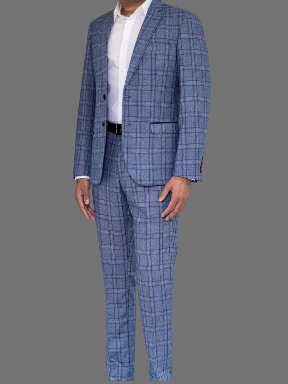 Marc Darcy Abbott Men's Blue Tweed Check Blazer - Slim Fit Formal Jacket for Business, Weddings & Special Occasions