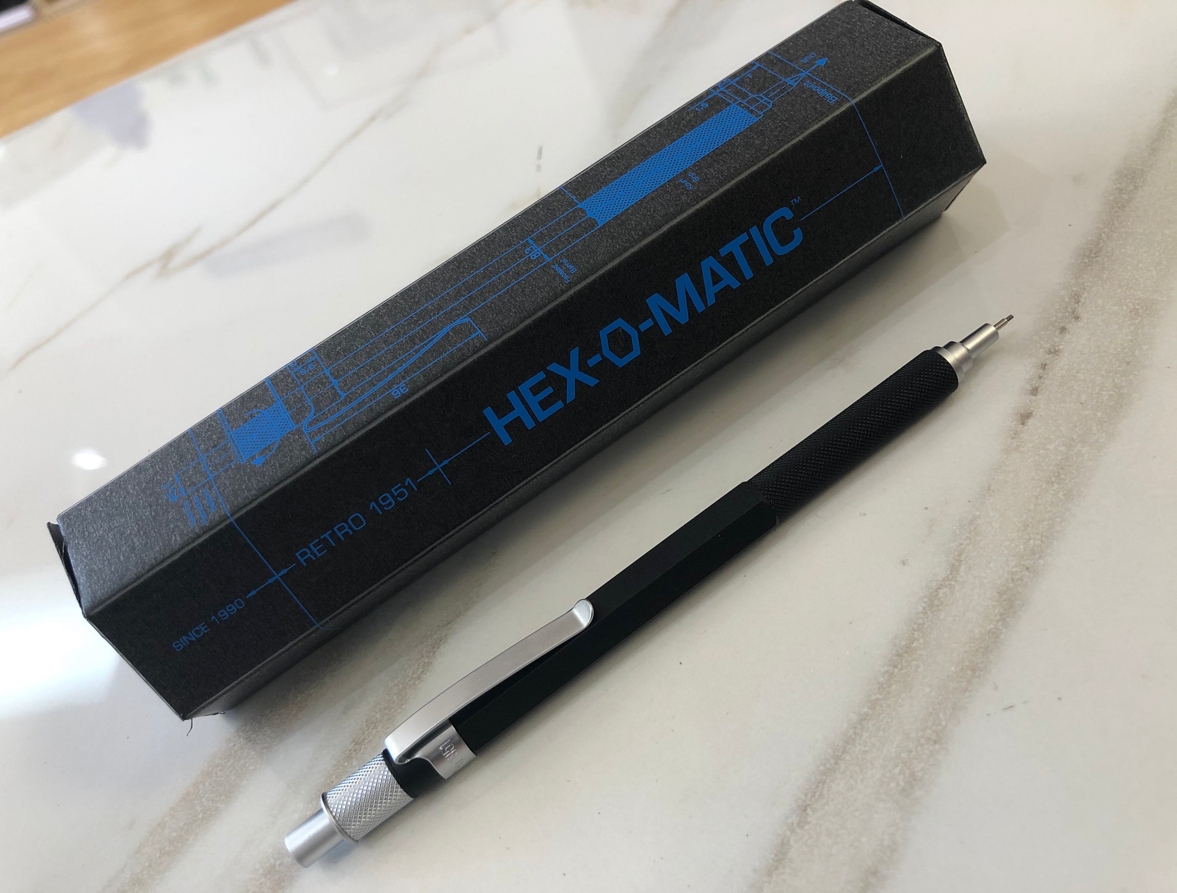 Vintage Retro 1951 Hex-O-Matic Mechanical Pencil - 0.7mm Lead, Stainless Steel Body - Perfect for Writing, Drawing & Sketching | Office, School & Art Supplies