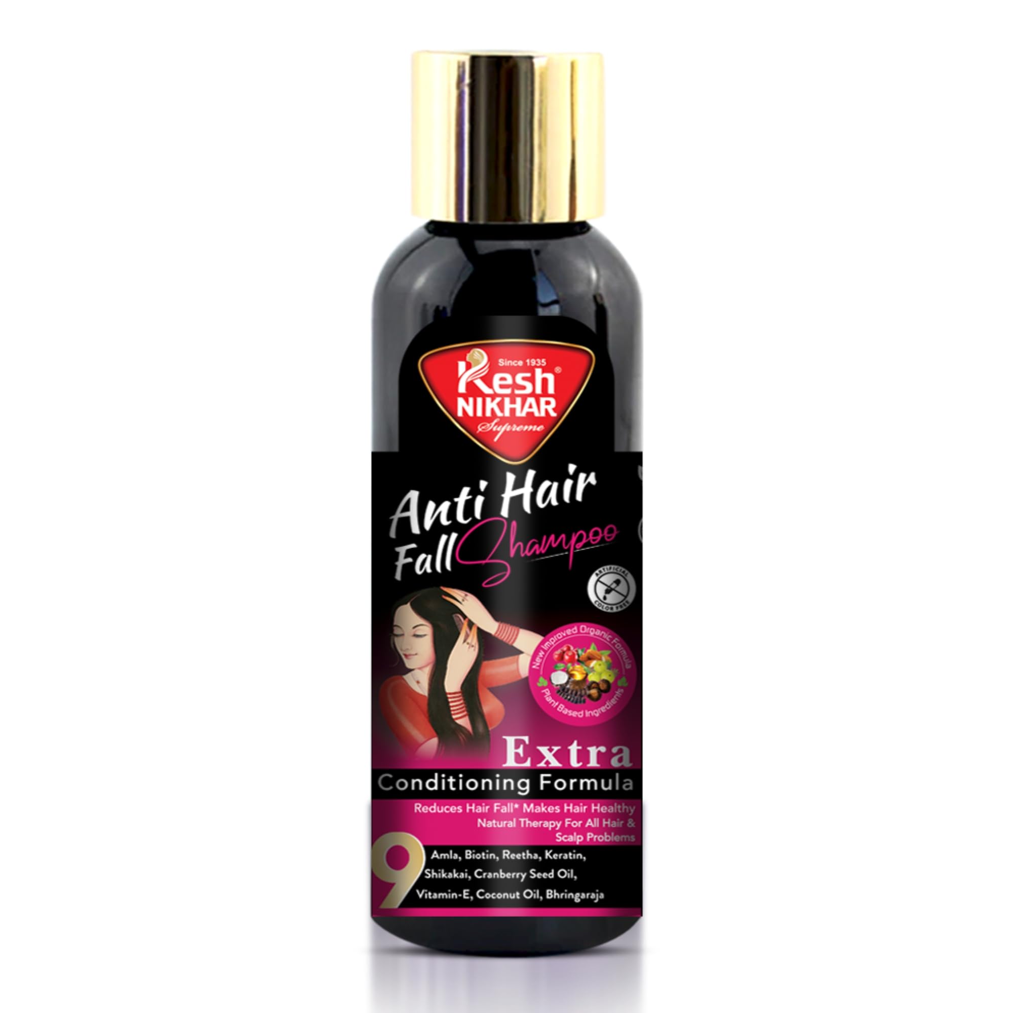 Kesh Nikhar Anti Hairfall Shampoo with Amla, Biotin & Reetha - Extra Conditioning Formula to Reduce Hair Loss & Scalp Problems - 200ml | For Thicker, Healthier Hair & Scalp Care