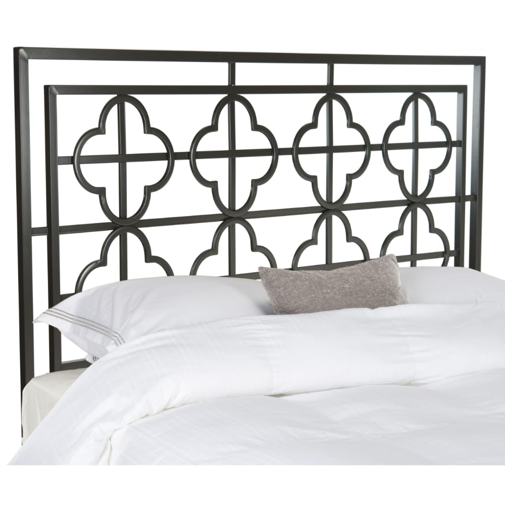 SAFAVIEH Home Collection Lucina Gunmetal Headboard for Full Size Bed - Modern Metal Bed Frame Headboard for Bedroom Decor, Perfect for Guest Rooms & Master Suites