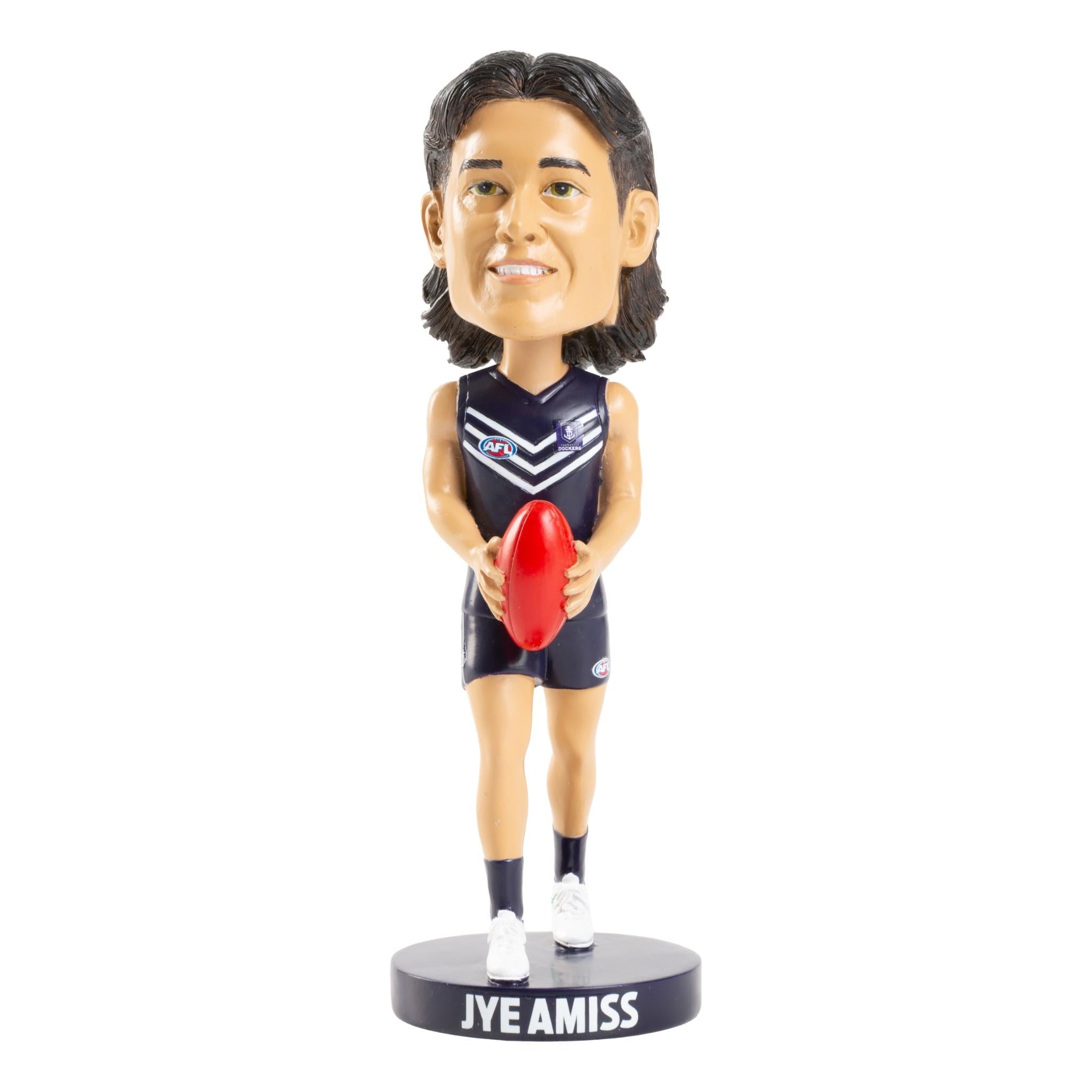 AFL Fremantle Dockers Jye Amiss Bobblehead - Official AFL Collectible for Fans & Sports Memorabilia Enthusiasts - Perfect for Home Decor, Office Display & Gifts