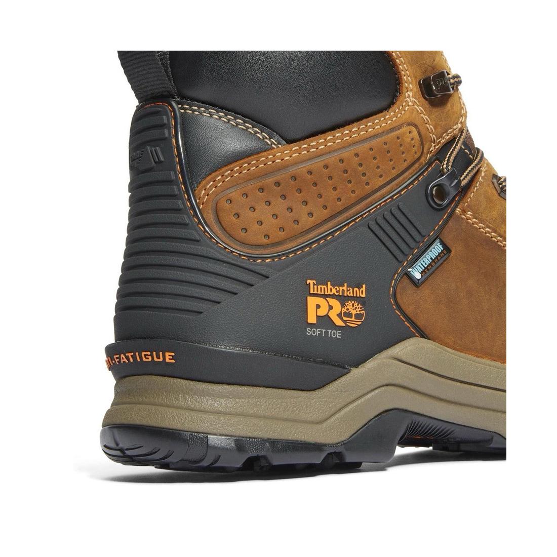 Hypercharge 6 Inch Soft Toe Waterproof Work Boots for Men - Brown Leather Safety Shoes for Construction, Hiking & Outdoor Activities