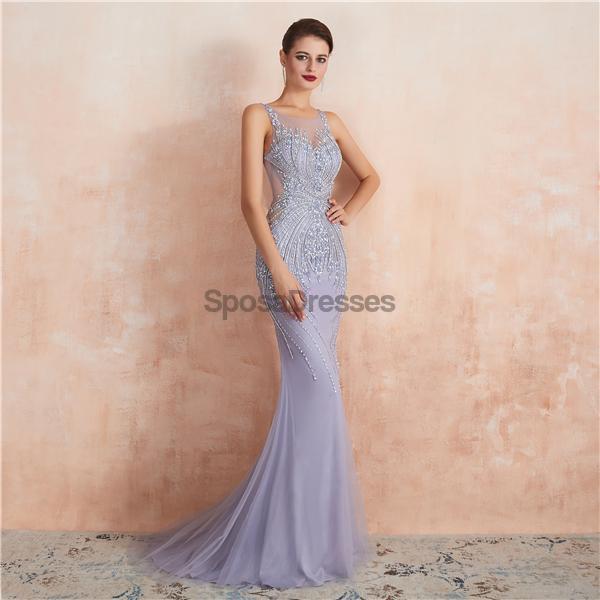 Lilac Beaded Mermaid Prom Dress for Evening Parties & Formal Events - Elegant Long Gown for Homecoming, Prom Night, and Special Occasions