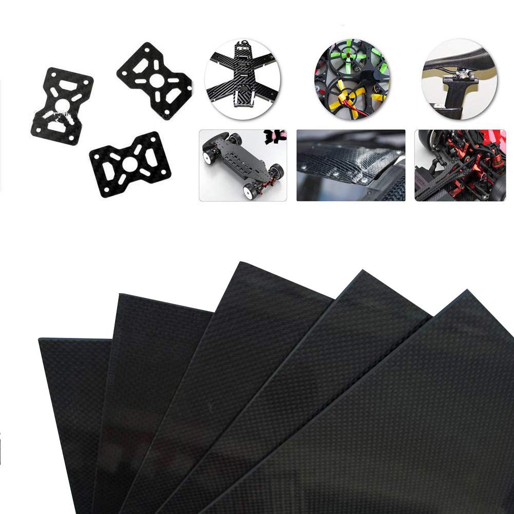 3K Carbon Fiber Sheet - 0.5mm to 6mm Thickness (200mm x 500mm) - High Strength Lightweight Material for RC Drones, UAVs, Model Toys & DIY Projects - Perfect for Aircraft Frames, Car Parts & Engineering Prototypes