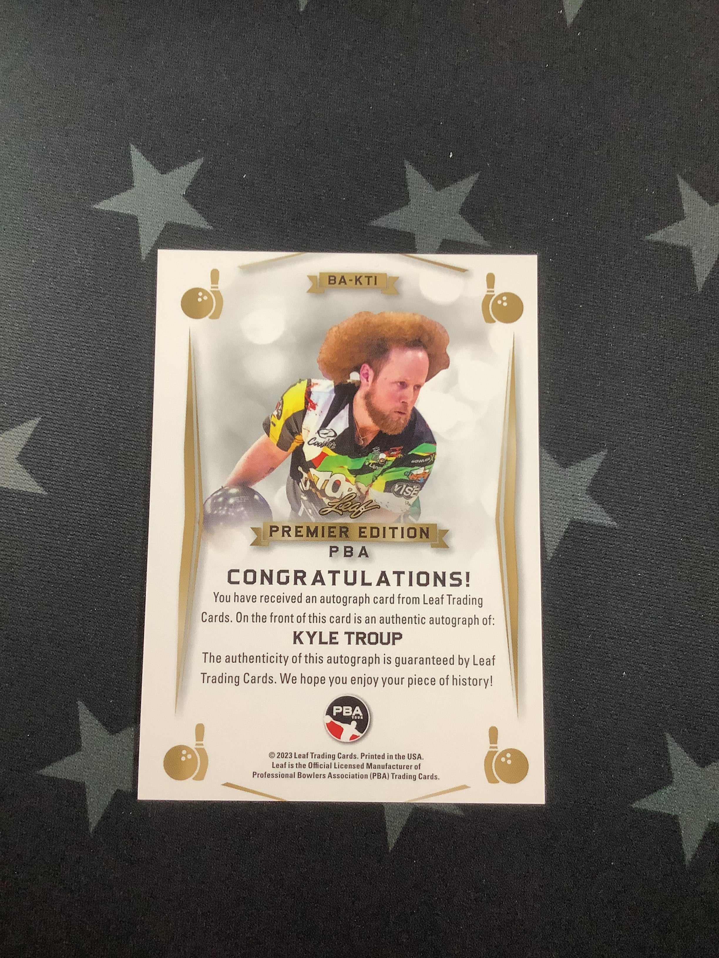 2023 LEAF PREMIER EDITION PBA KYLE TROUP RED AUTO #5/25 - Rare Collectible Trading Card for Sports Memorabilia Enthusiasts - Perfect for Display, Investment & Gifting