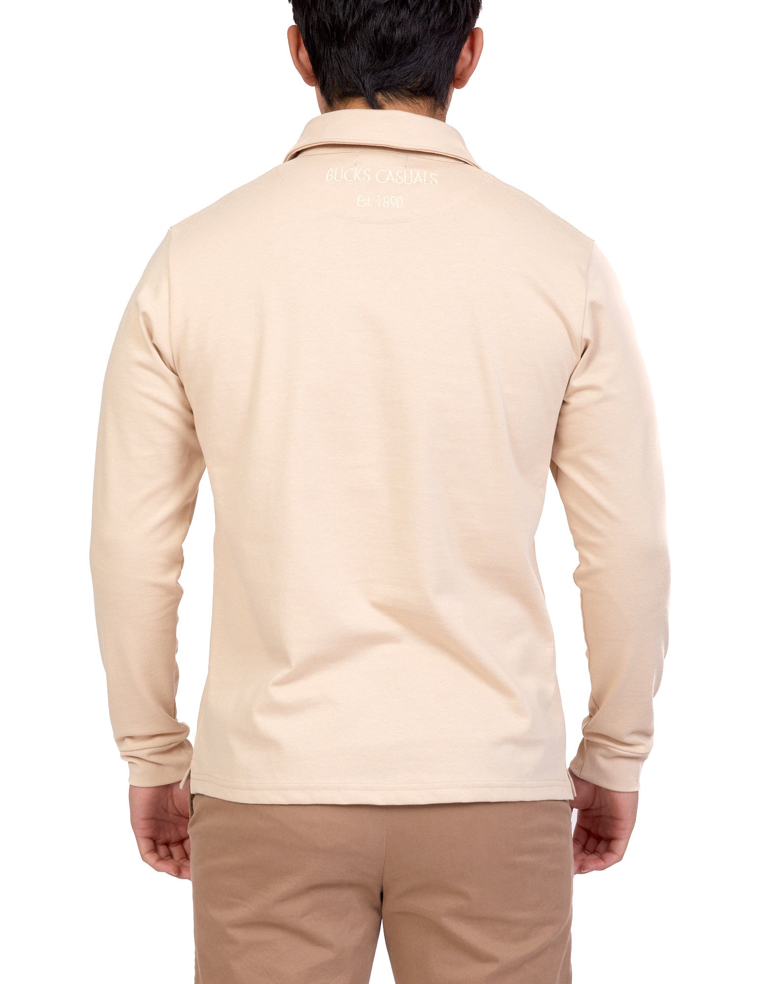 Bucks Casual Doug Rugby Shirt in Beige - Comfortable Men's Rugby Top for Casual Wear, Sports & Outdoor Activities