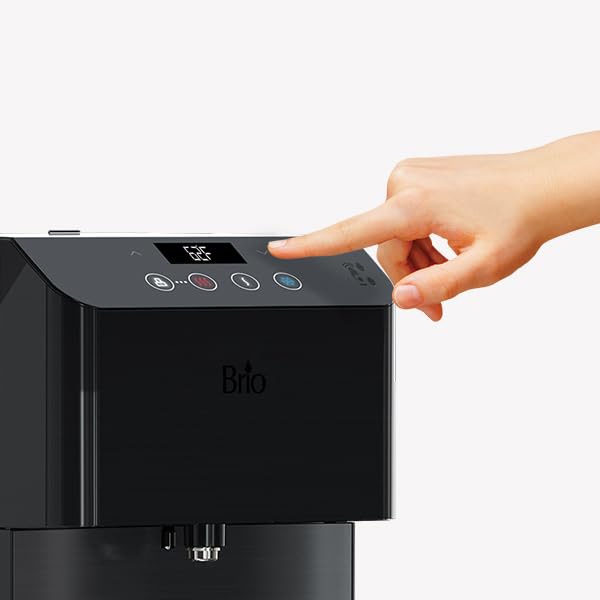 Brio Moderna Touchless Bottom Load Water Cooler Dispenser - Self-Cleaning, Motion Sensor, Tri-Temperature Dispensing, Child Safety Lock, 3/5 Gallon Bottle Capacity, Digital Display with LED Light - Perfect for Offices, Homes, and Schools