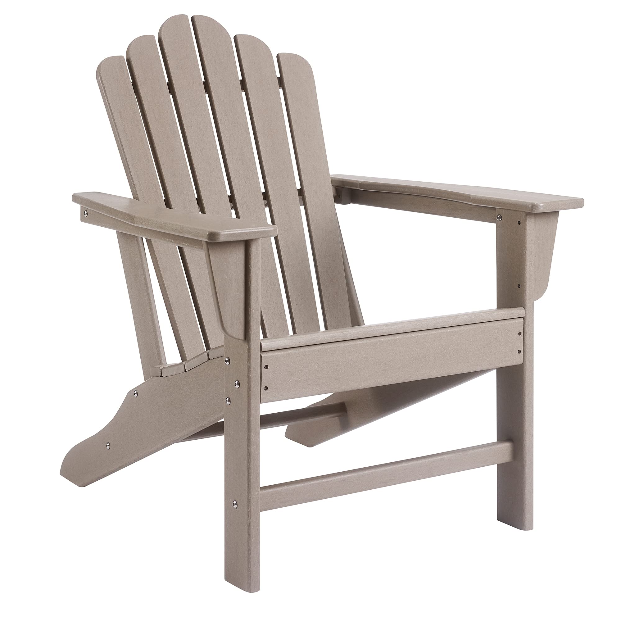 Premium Weather-Resistant Adirondack Chair - Heavy Duty Outdoor Patio Furniture for Yard, Garden, Deck & Backyard - Perfect for Relaxing, Sunbathing & Lounging (Brown, Set of 1)