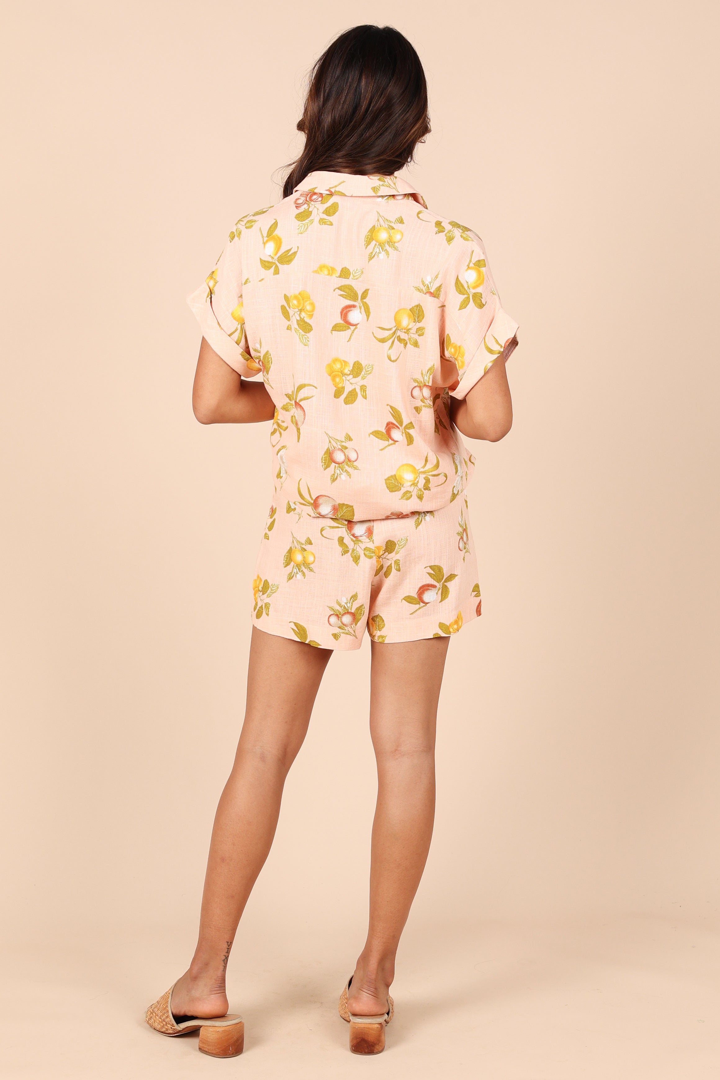 Cecily Women's Tailored High Waist Floral Print Shorts - Pink Summer Casual Shorts for Beach, Vacation & Outfits