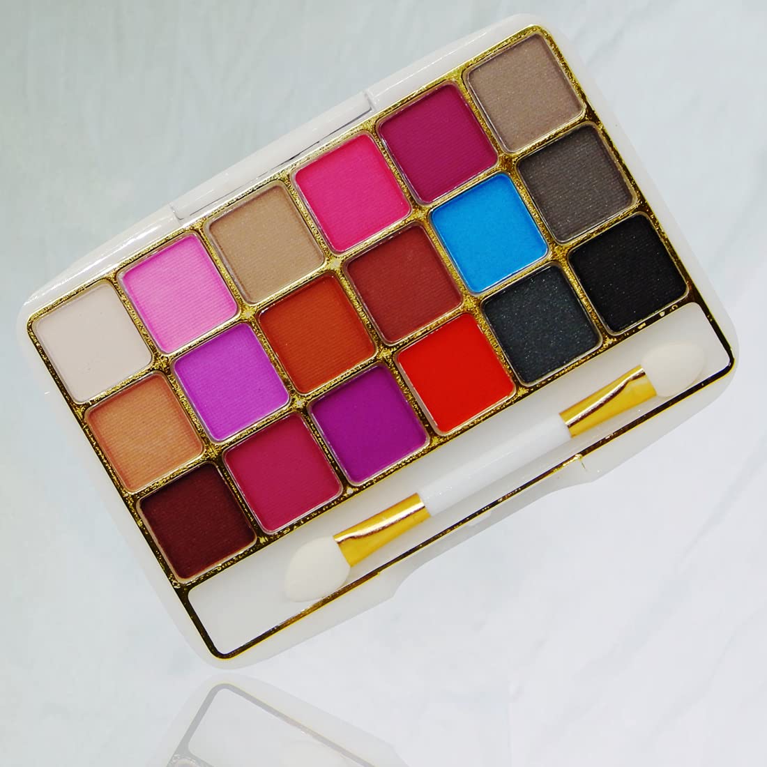 VARS London 18-Color Shimmer Eyeshadow Palette | Combo Pack of Long-Lasting Pigmented Eyeshadows | Travel-Friendly Compact Makeup Palette for Everyday & Party Looks | Perfect for On-the-Go Touchups & Professional Makeup Artists