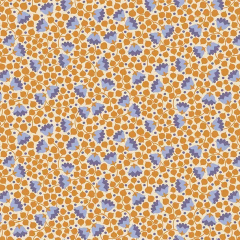 Tilda Bellflower Mustard Yellow Fabric - Premium Cotton Material for Quilting, Sewing & DIY Craft Projects - Perfect for Home Decor, Apparel & Accessories