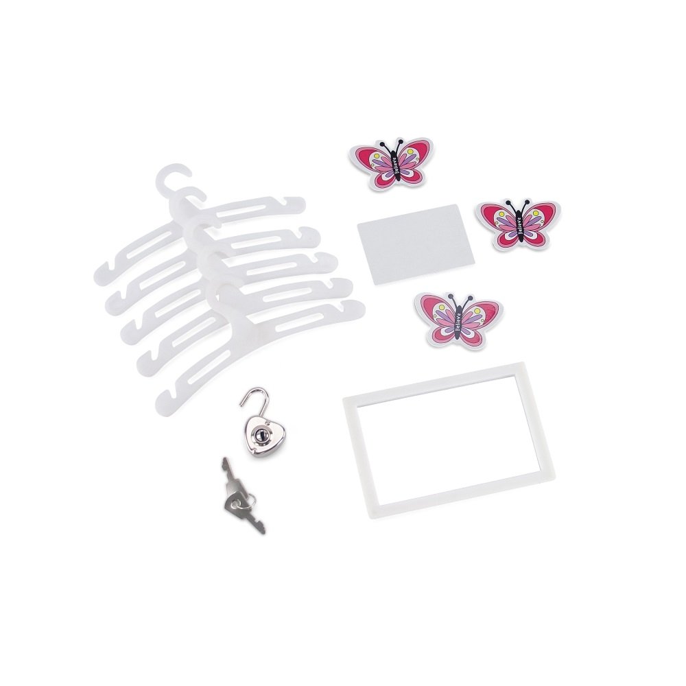 Emily Rose 18 Inch Doll Clothes Storage - Bright Purple School Locker with Accessories for American Girl Dolls | Includes Lock, Key & 5 Hangers | Perfect for Doll Clothing Organization & Playroom Decor