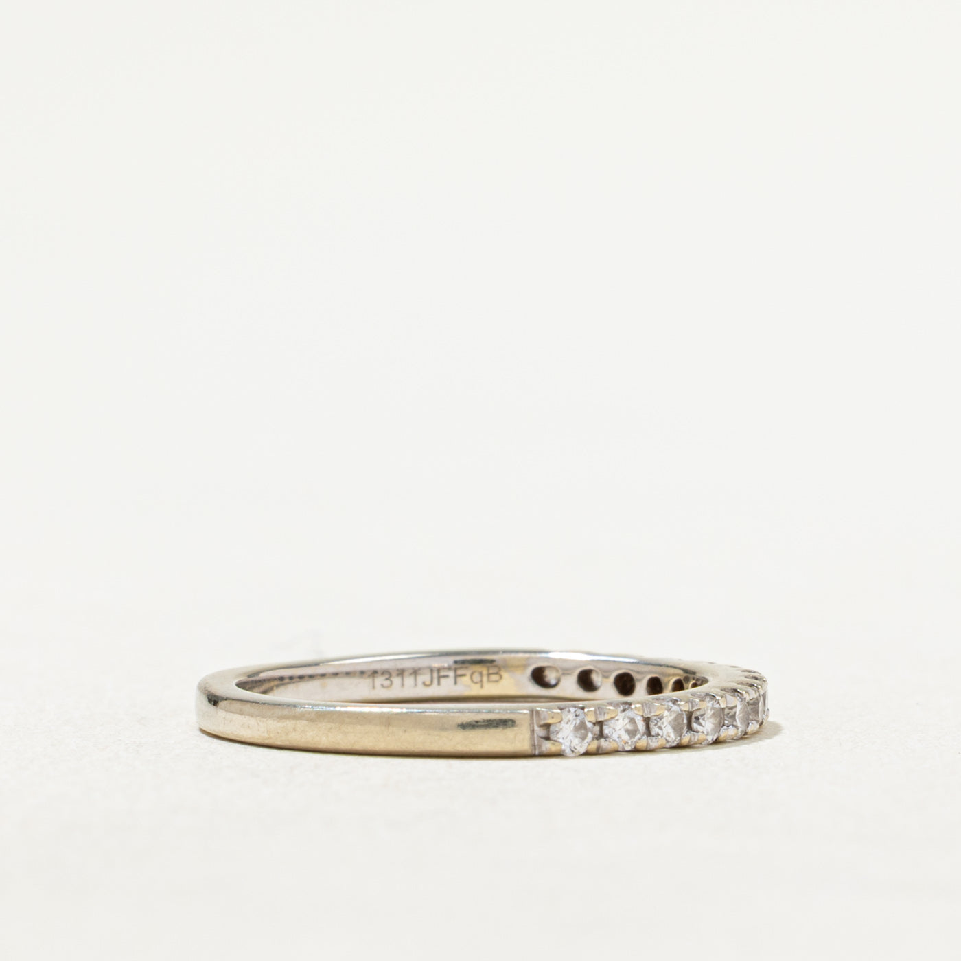 Semi Eternity Diamond Wedding Band Ring - 0.28 Carat Total Weight (CTW) - Size 6 - Perfect for Anniversary Gifts, Bridal Jewelry & Special Occasions