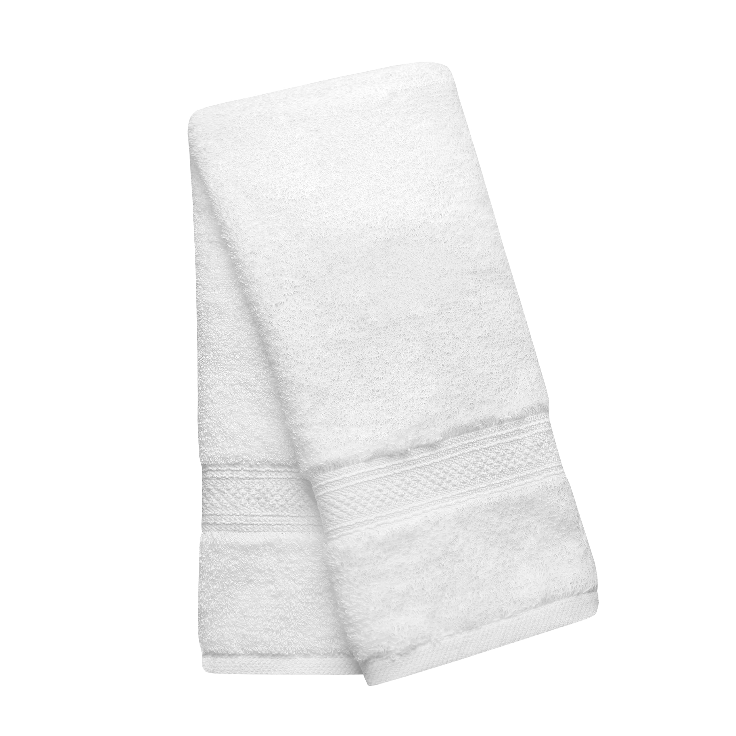 Freshee Luxury 2-Piece Hotel Quality Hand Towel Set - 100% Cotton Soft Bath Towels for Spa & Guest Bathroom - Made in USA with Premium Imported Materials - White