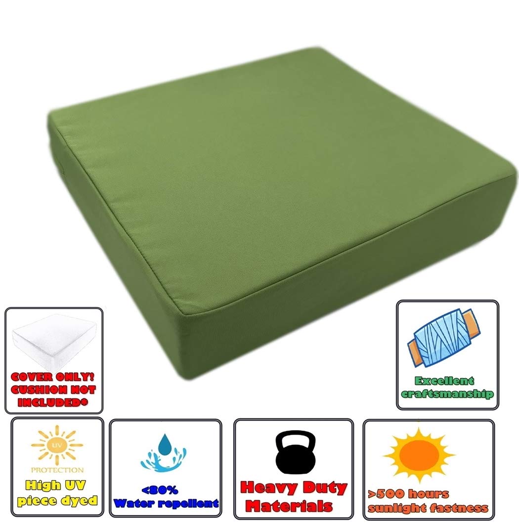 CozyLounge Pistachio Green Waterproof Outdoor Patio Chair Cushion Covers - 25x25x5 Inches (Set of 3) - Weather-Resistant Seat Pillows for Garden, Deck, Poolside & Patio Furniture