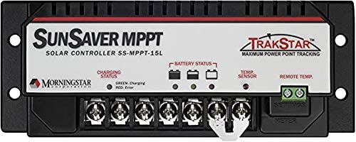 Morningstar SunSaver 15A MPPT Solar Charge Controller - 12V/24V Battery Charger with LVD Protection | High-Efficiency Solar Panel Controller for RV, Boat & Off-Grid Systems | Durable MPPT Solar Regulator with Industry-Leading Reliability