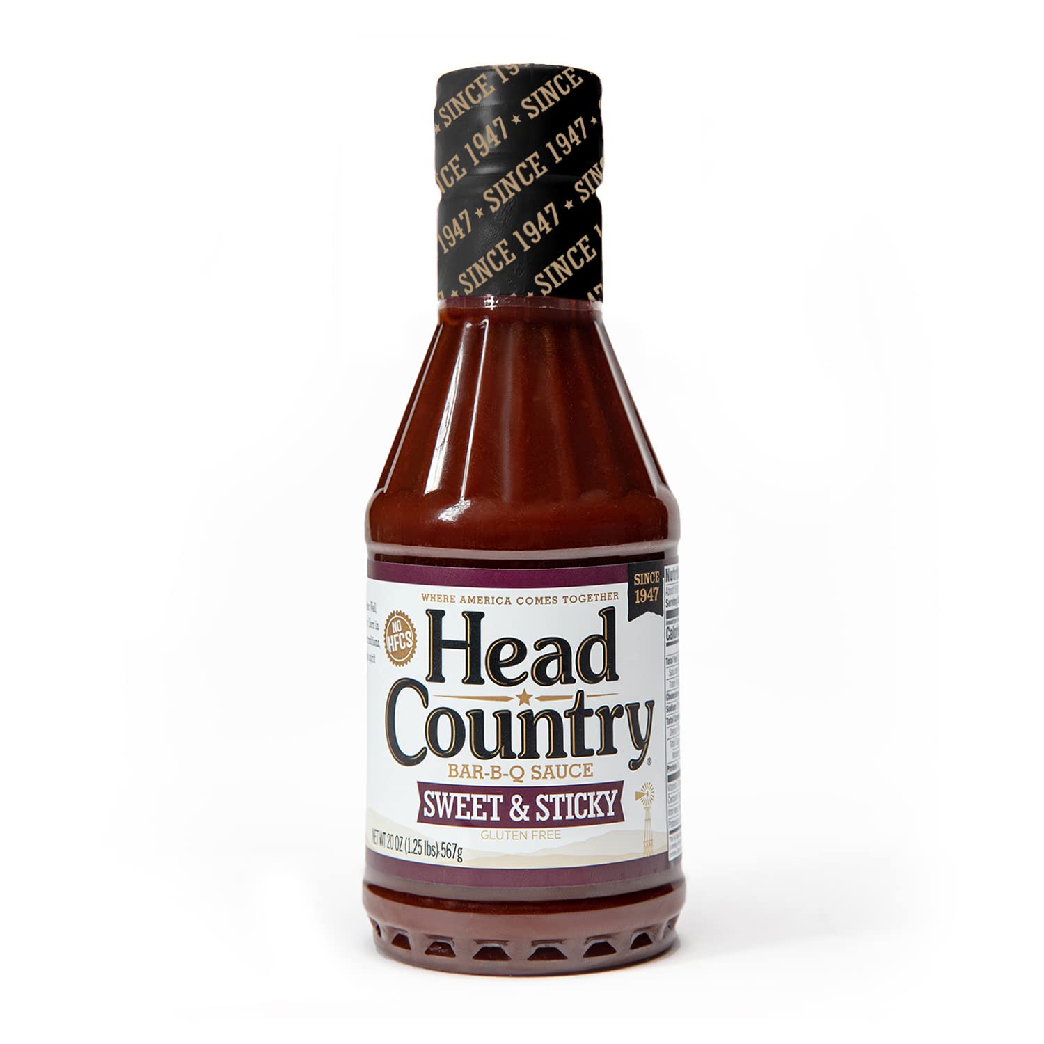 Head Country Bar-B-Q Sauce - Sweet & Sticky Gluten-Free BBQ Sauce (No Allergens) | Championship Barbecue Sauce for Beef, Pork & Chicken | 160oz Bulk Pack of 4 | Perfect for Grilling, Smoking & Tailgating