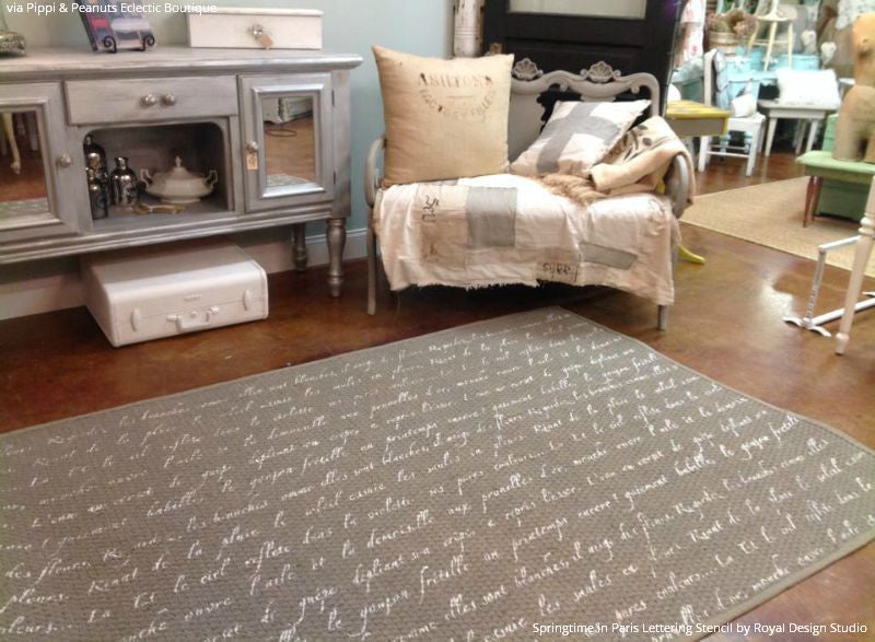 Springtime in Paris Lettering Stencil - DIY Home Decor & Craft Projects - Perfect for Scrapbooking, Wall Art, and Wedding Invitations